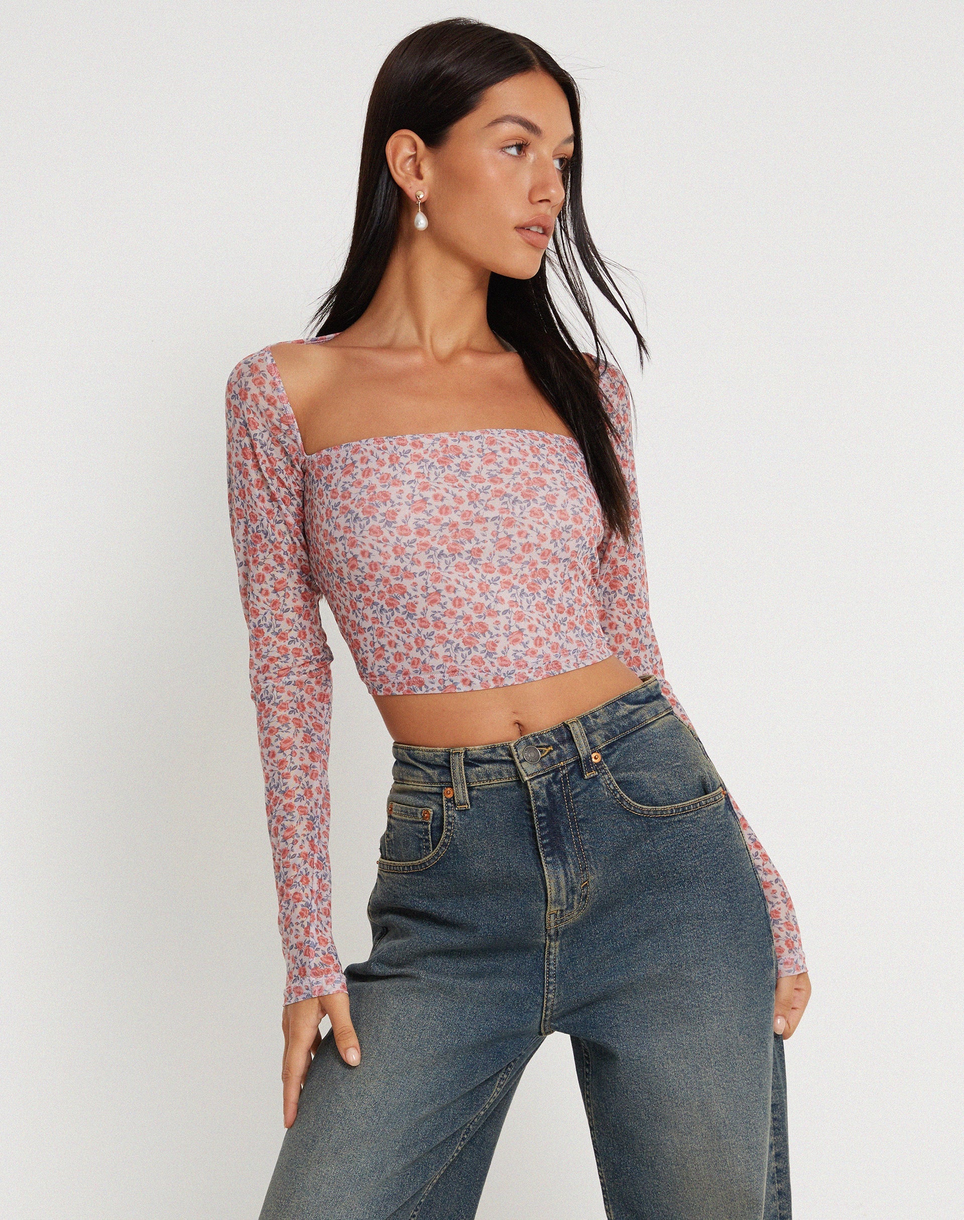 immagine di Kalisha - Top a maniche lunghe in rosa primaverile - Dusty Pink