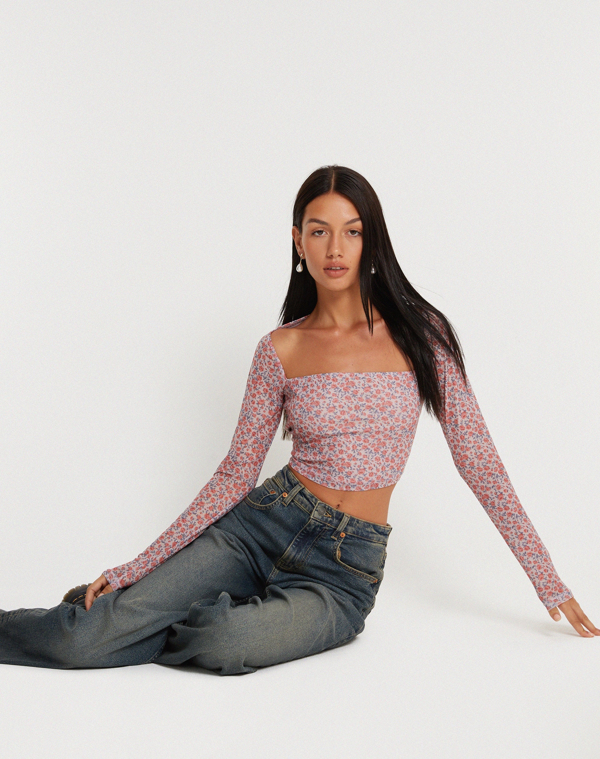 immagine di Kalisha - Top a maniche lunghe in rosa primaverile - Dusty Pink