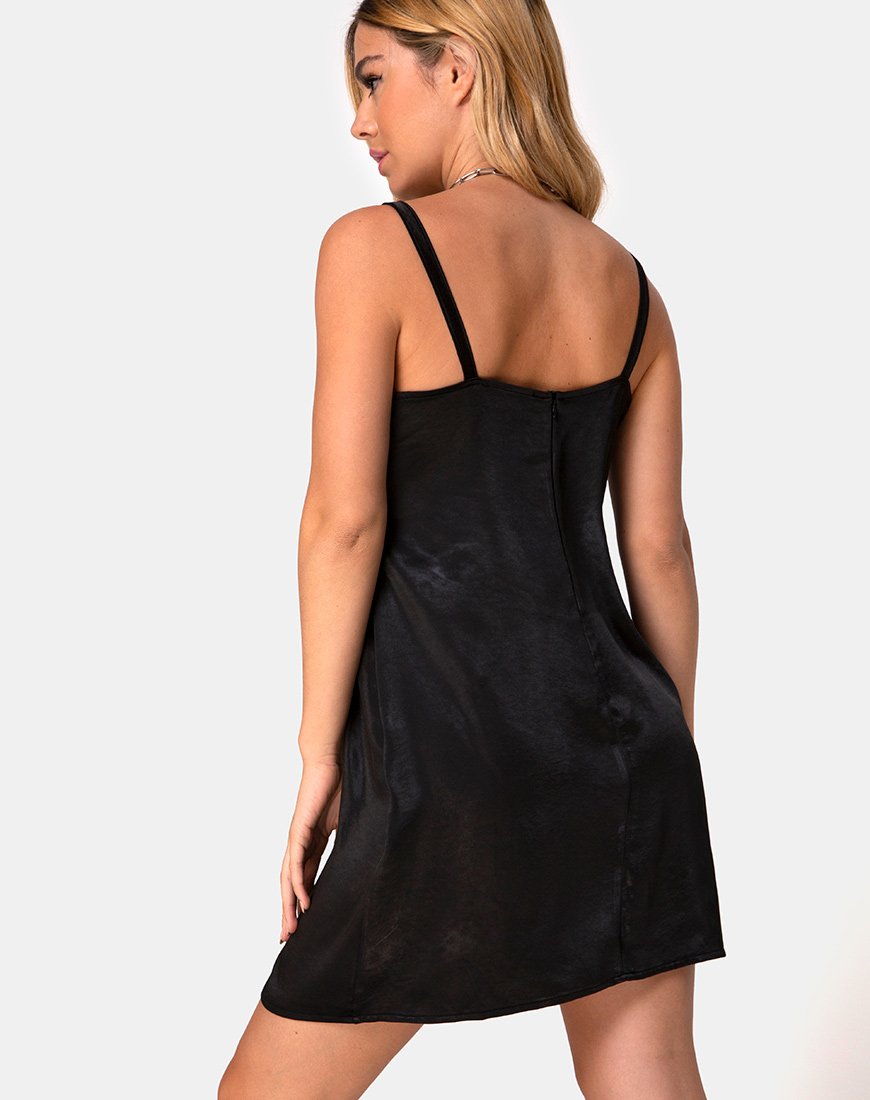 Immagine di Kamalia Slip Dress in raso nero
