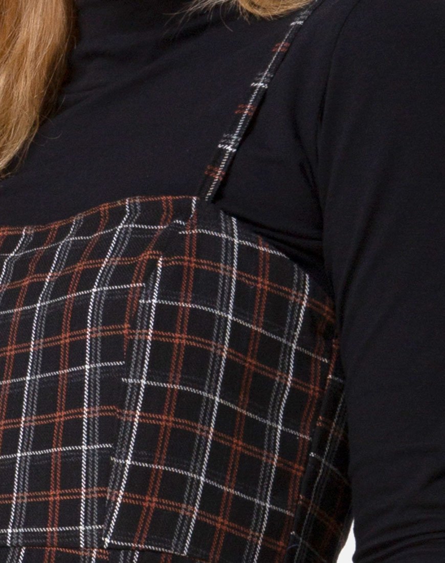 Immagine di Kaoya Vestito midi a quadri nero e arancione