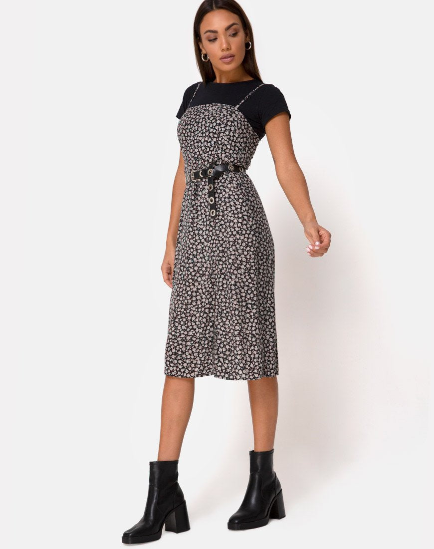 Immagine di Kaoya Midi Dress in Ditsy Rose Nero
