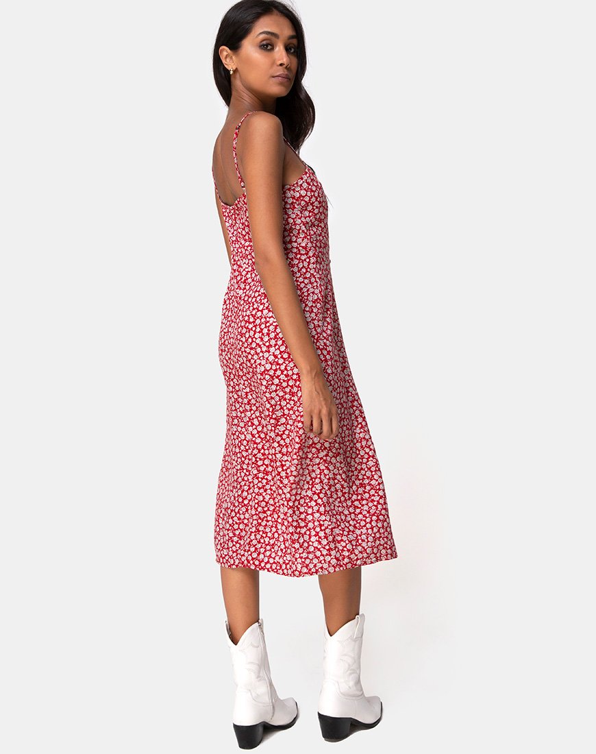 Immagine di Kaoya Midi Dress in Ditsy Rose Red