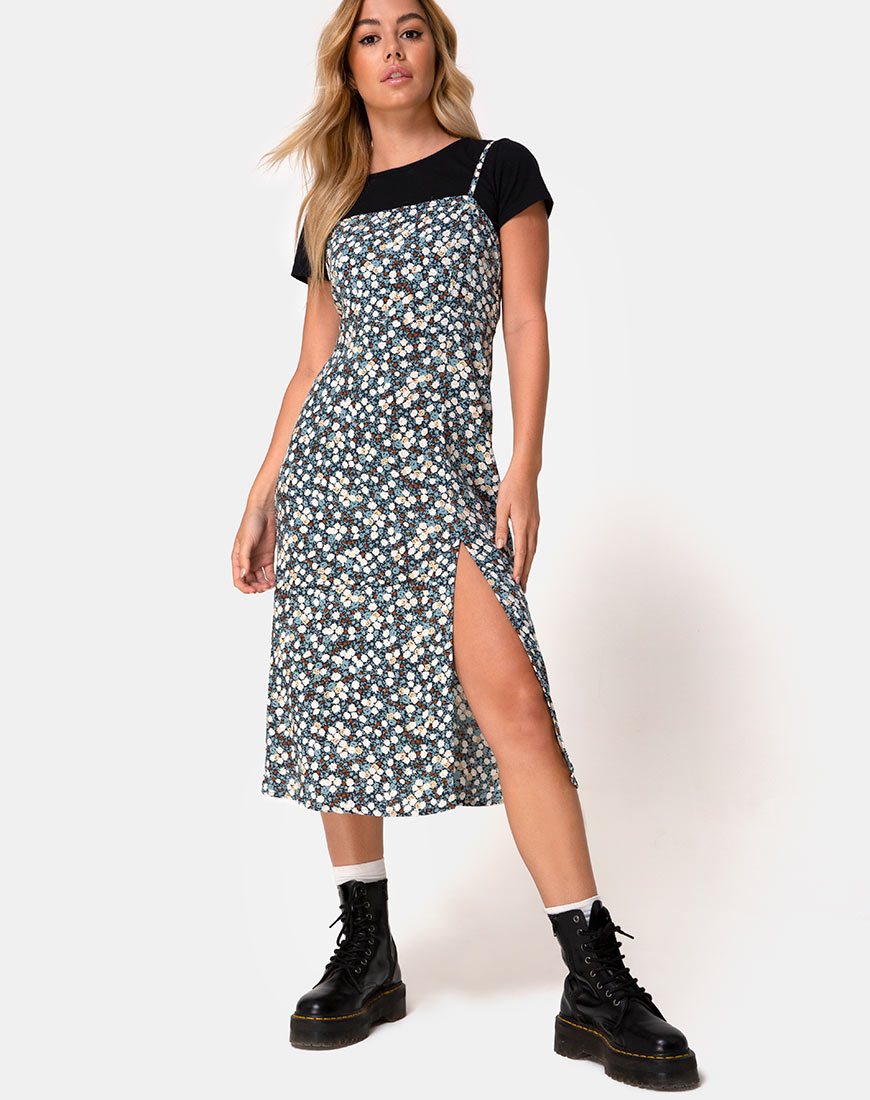 Immagine di Kaoya - Vestito in campo floreale - Navy