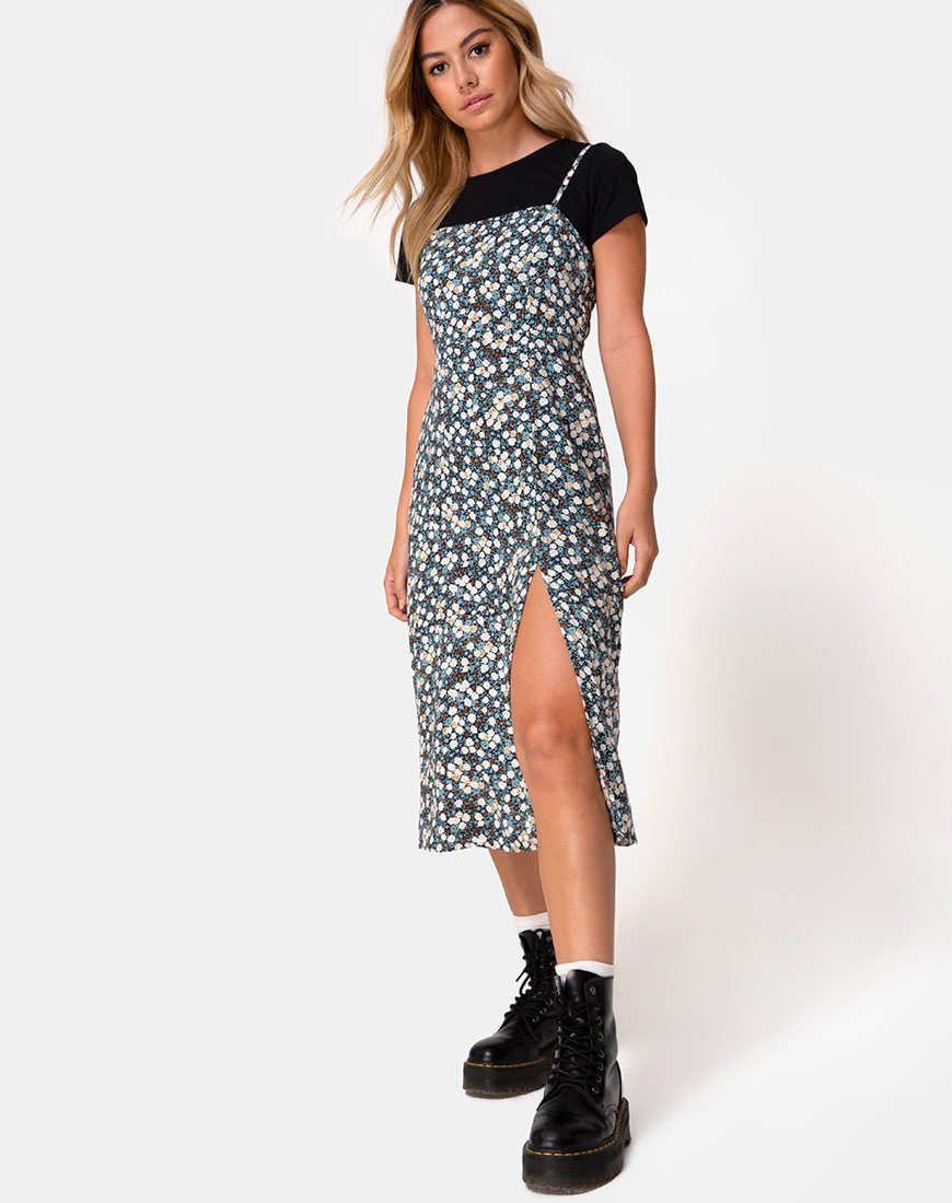 Immagine di Kaoya - Vestito in campo floreale - Navy