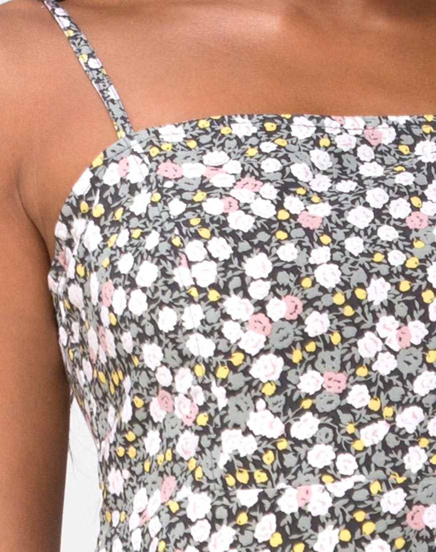 Immagine di Kaoya Midi Dress in campo floreale oliva
