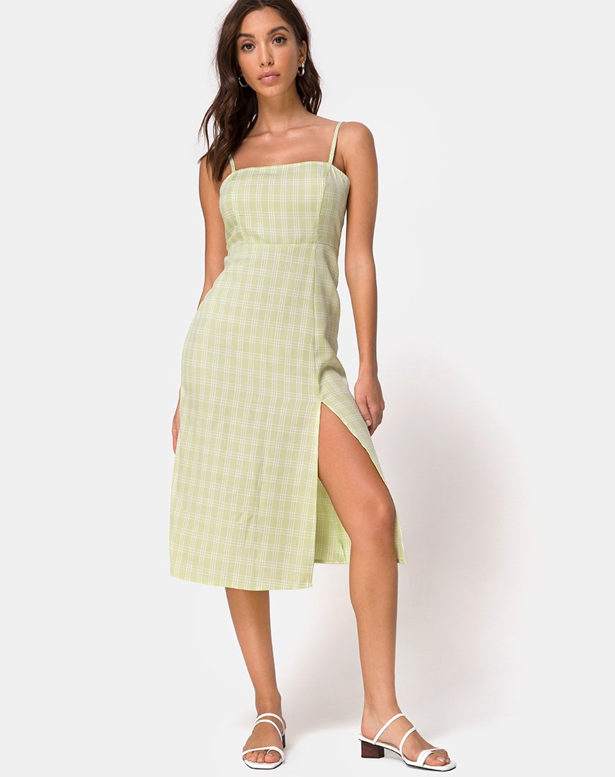 Immagine di Kaoya - Vestito midi in salvia check