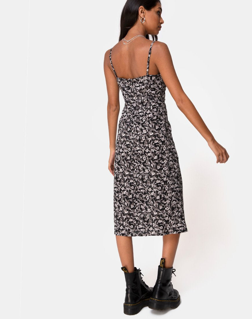 Immagine di Kaoya Midi Dress in Wild Tulip Nero
