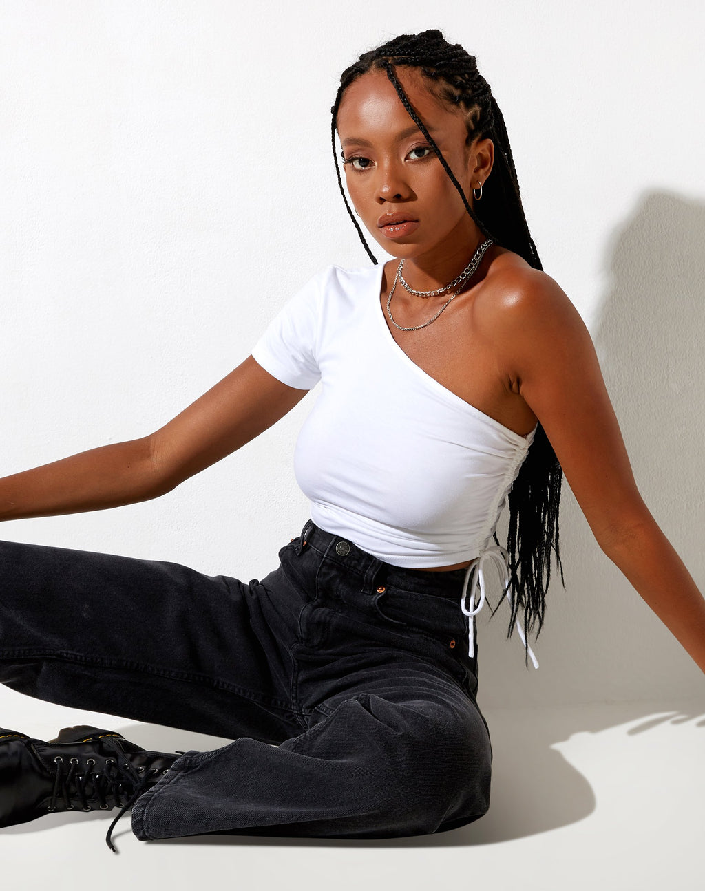 Kara Crop Top in bianco