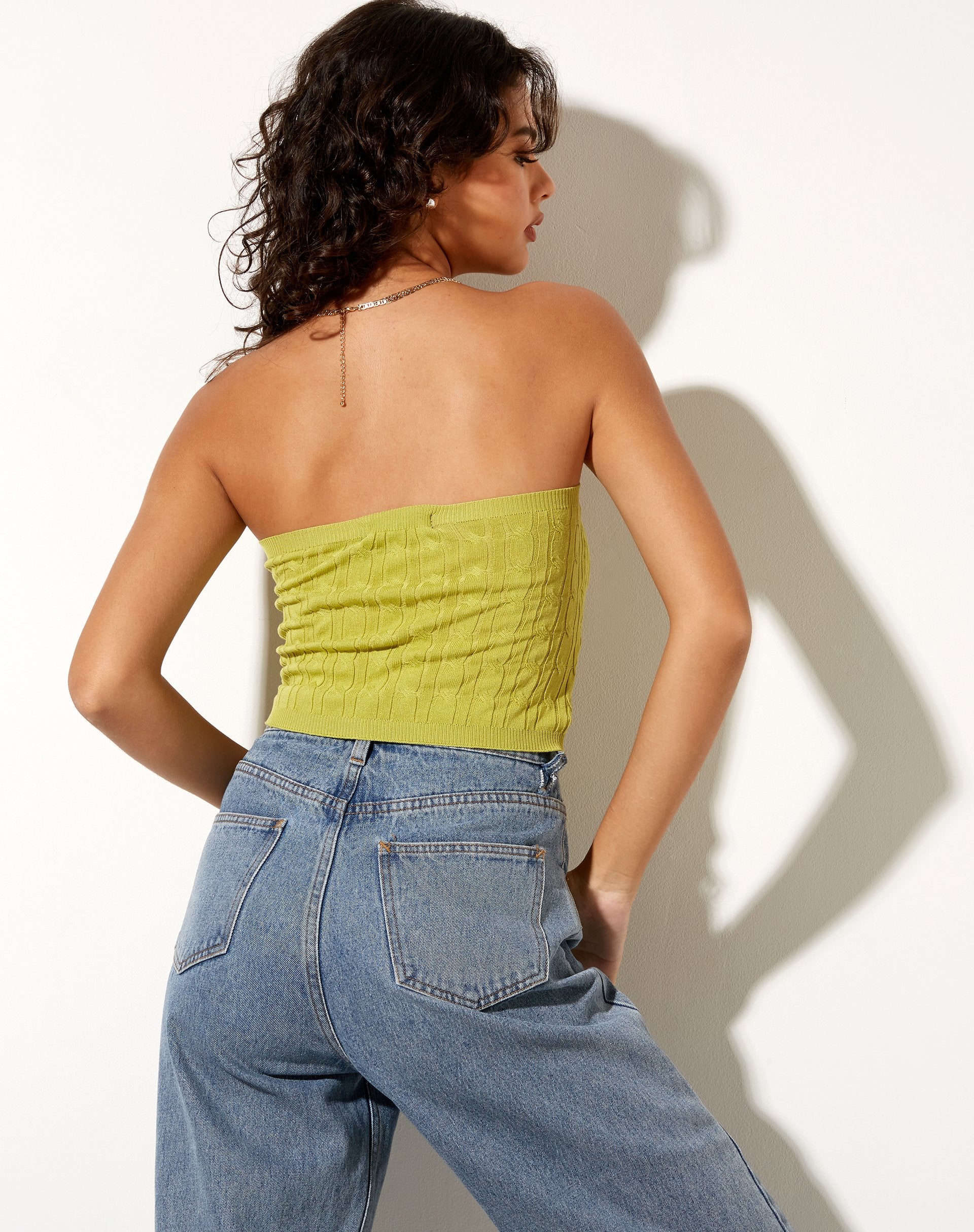 Immagine di Karen Bandeau Top in maglia Olive