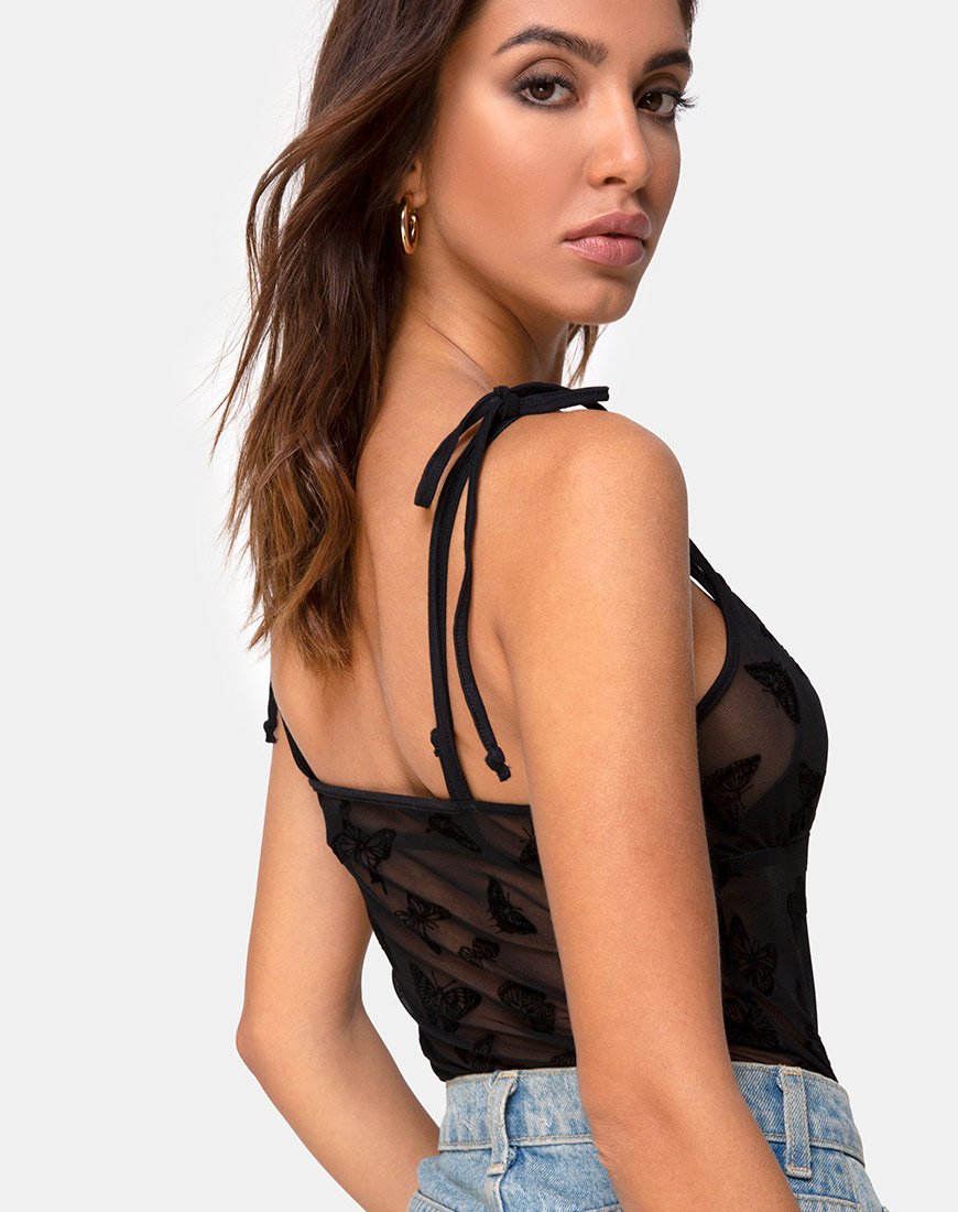 Corpetto Karmin in maglia nera Butterfly Flock