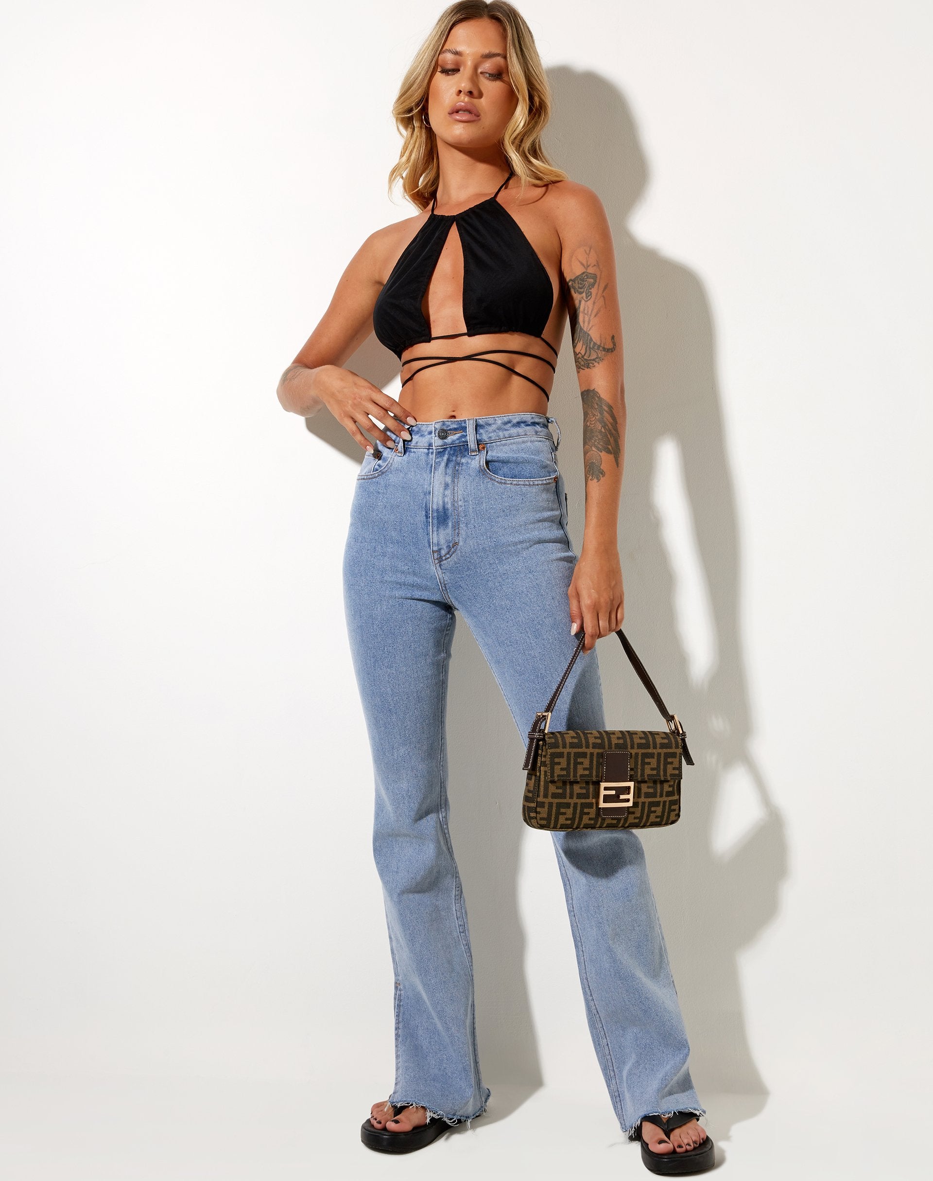 Immagine di Karti Crop Top a rete nero