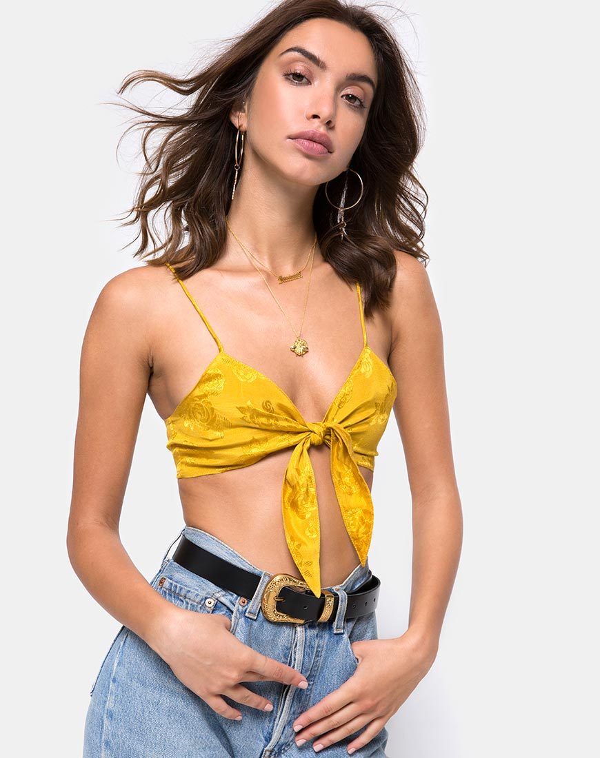 Bralet Kasen in raso rosa senape