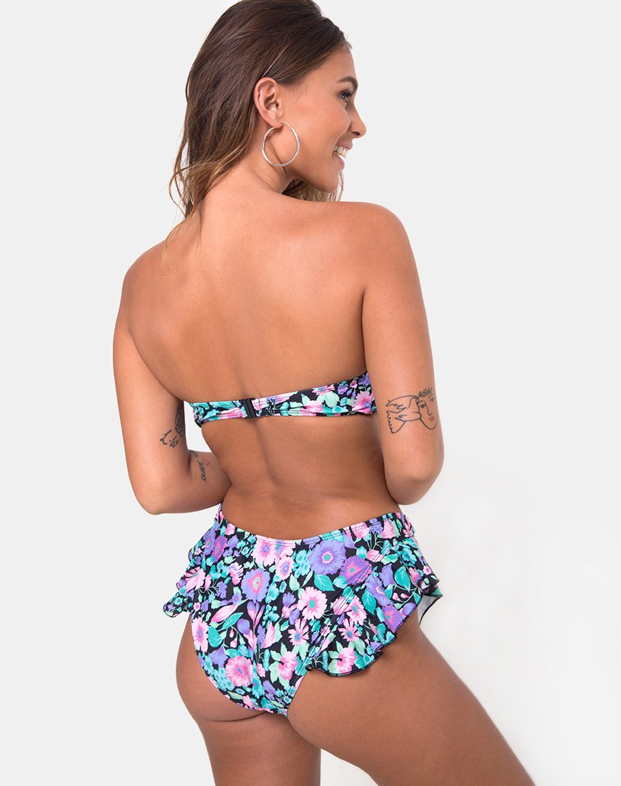 Top bikini Kaulana in floreale illuminato