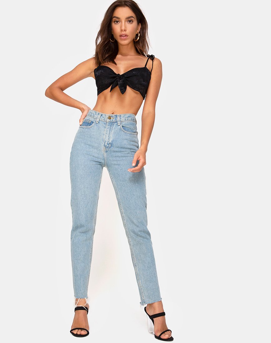 Immagine di Kave Bralet Top in Satin Rose Nero