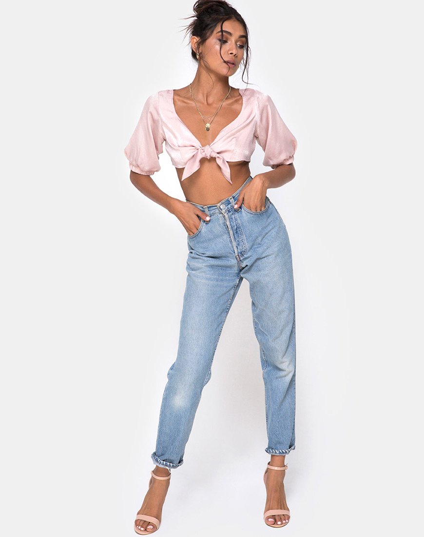 Immagine di Kavida Crop Top in raso Dusty Rose