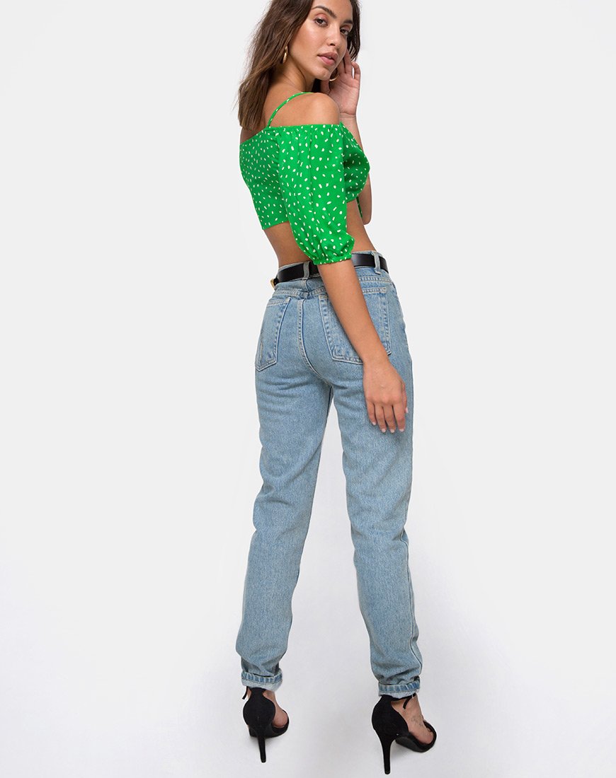 Immagine di Kavon Crop Top in verde Diana Dot