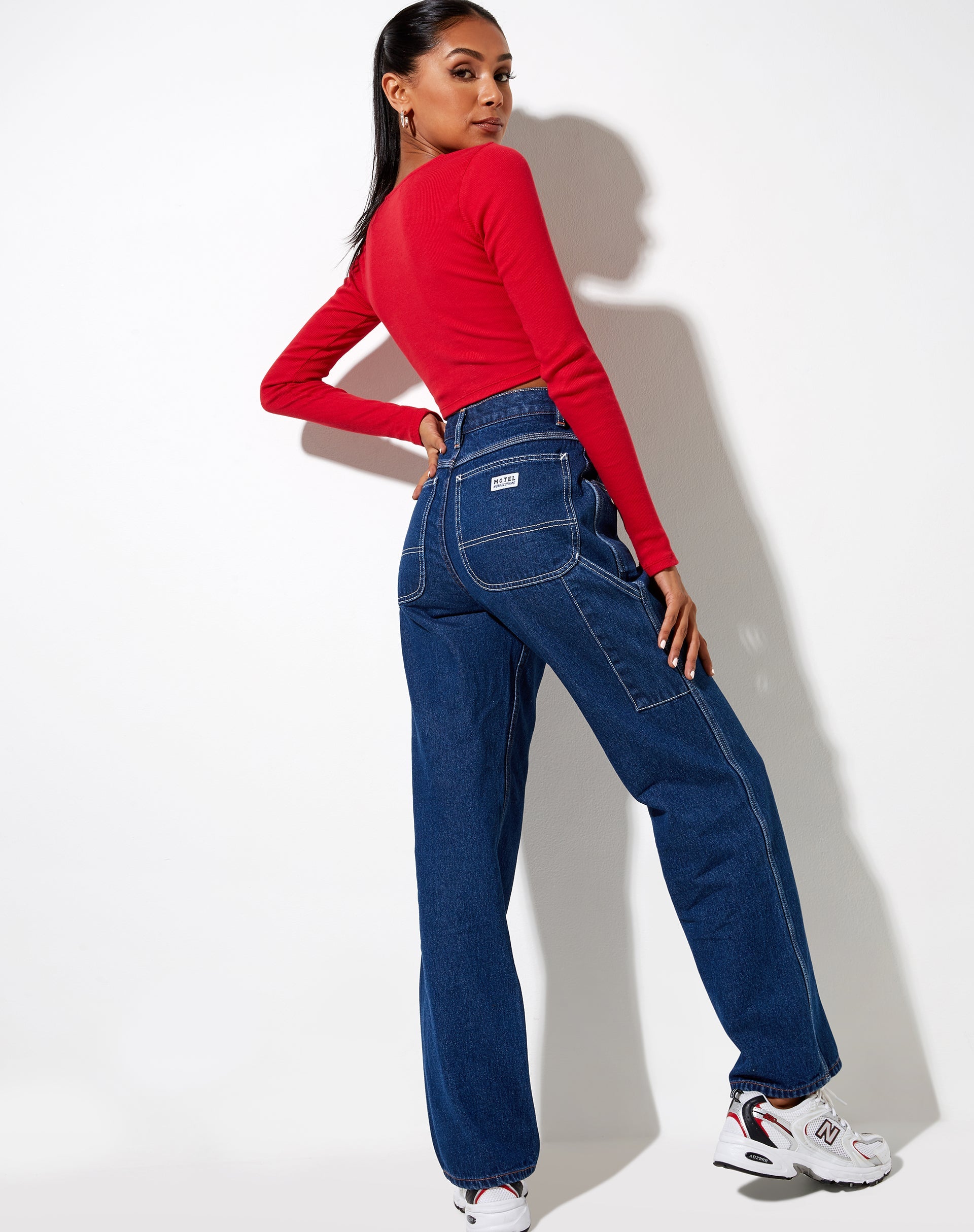 Immagine di Kaya Crop Top in Rib Racing Rosso