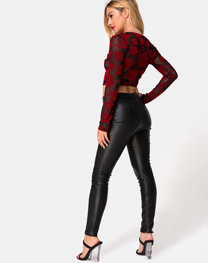 Immagine di Kayak Wrap Top in romantico flock di rose rosse