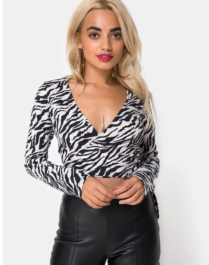 Immagine di Kayak Wrap Top in 90s Zebra