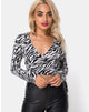 Immagine di Kayak Wrap Top in 90s Zebra