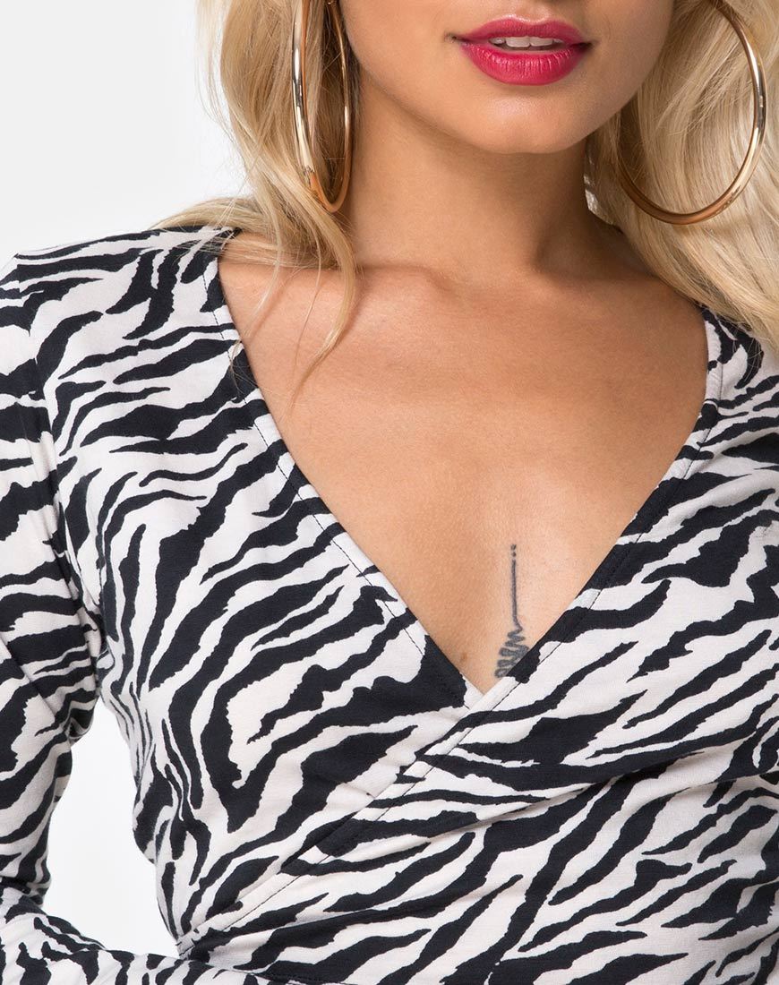 Immagine di Kayak Wrap Top in 90s Zebra
