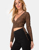 Immagine di Kayak Wrap Top in Animal Flock Tan Net