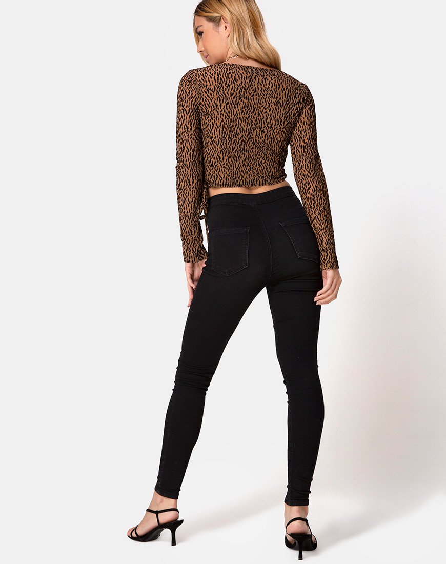 Immagine di Kayak Wrap Top in Animal Flock Tan Net