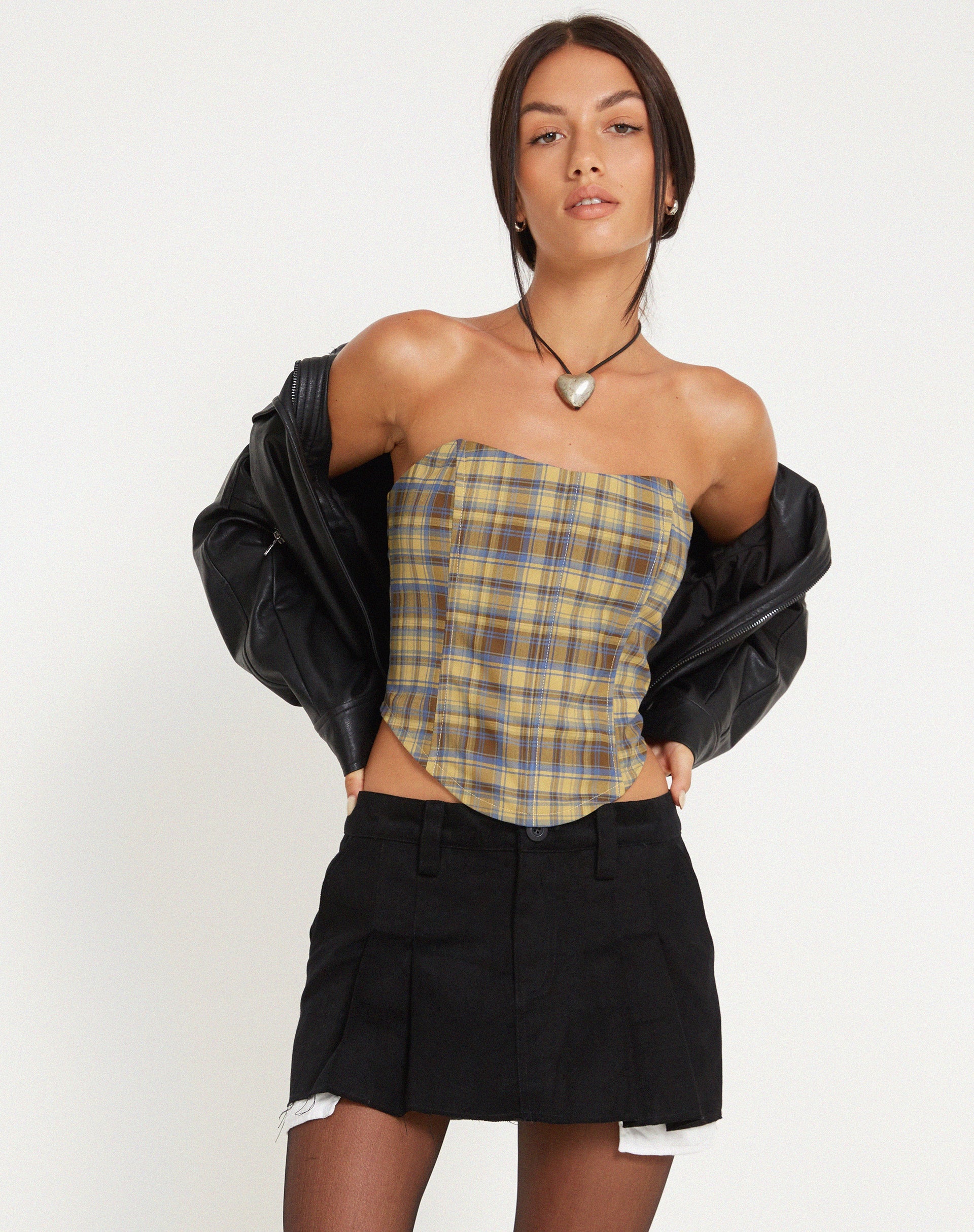 Immagine di Kayashi Top corsetto in blu giallo check