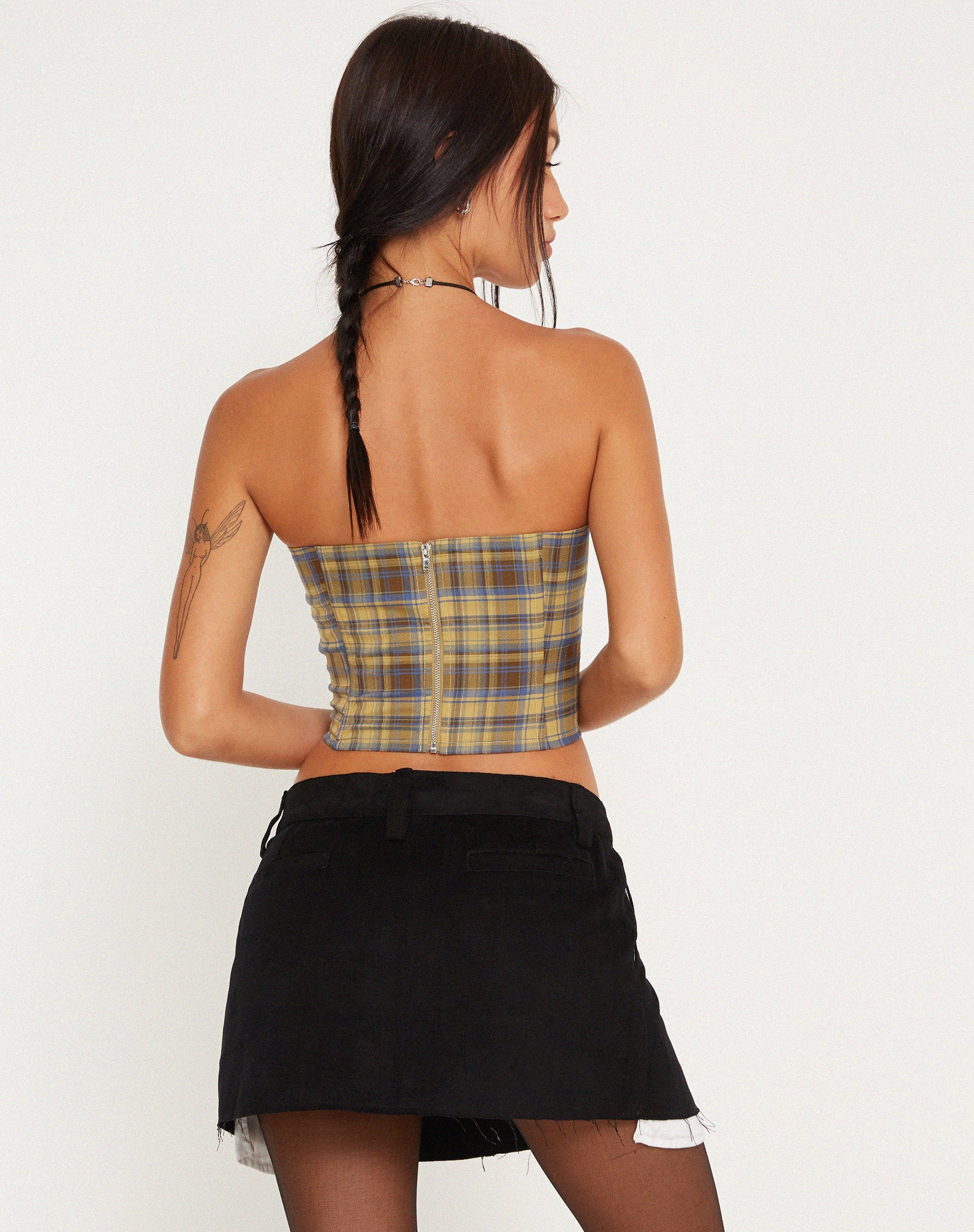 Immagine di Kayashi Top corsetto in blu giallo check