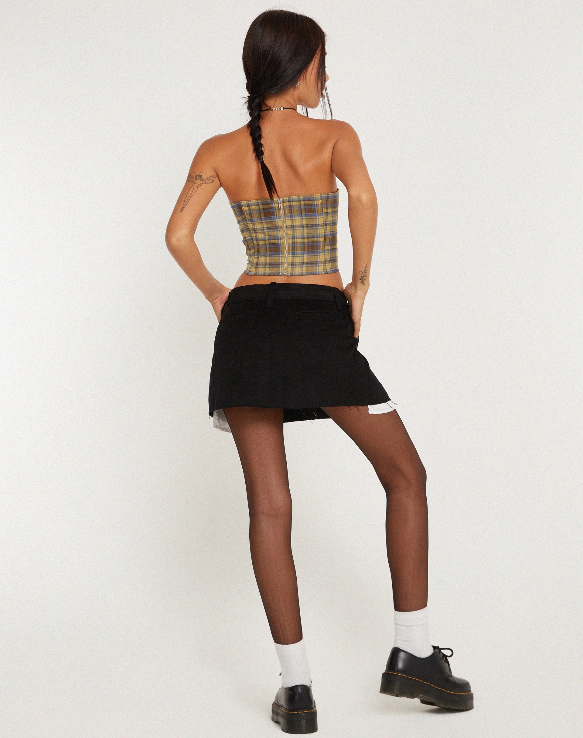 Immagine di Kayashi Top corsetto in blu giallo check