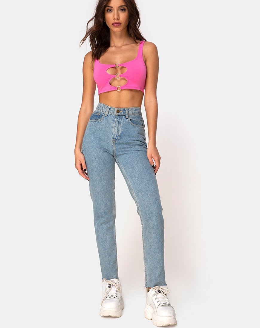 Immagine di Keddo Crop Top in rosa anni '80
