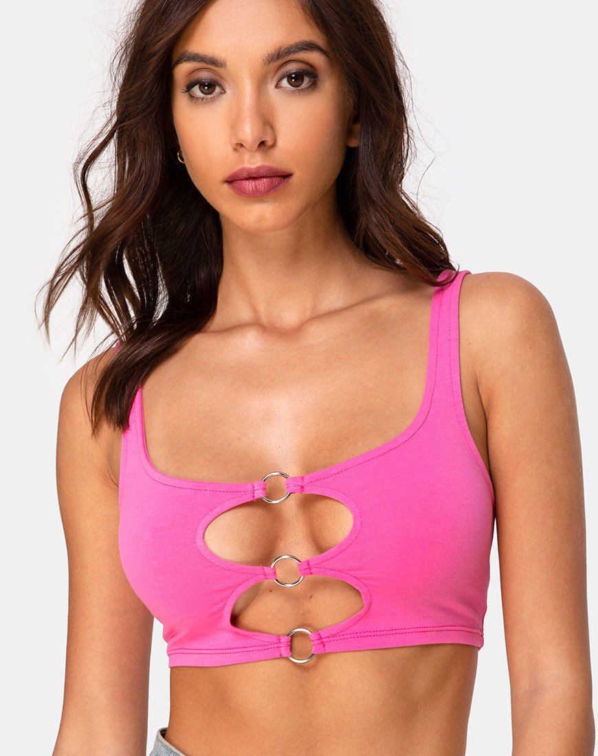 Keddo Crop Top in rosa anni '80