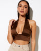 Immagine di Keiza Crop Top in satin Rich Brown