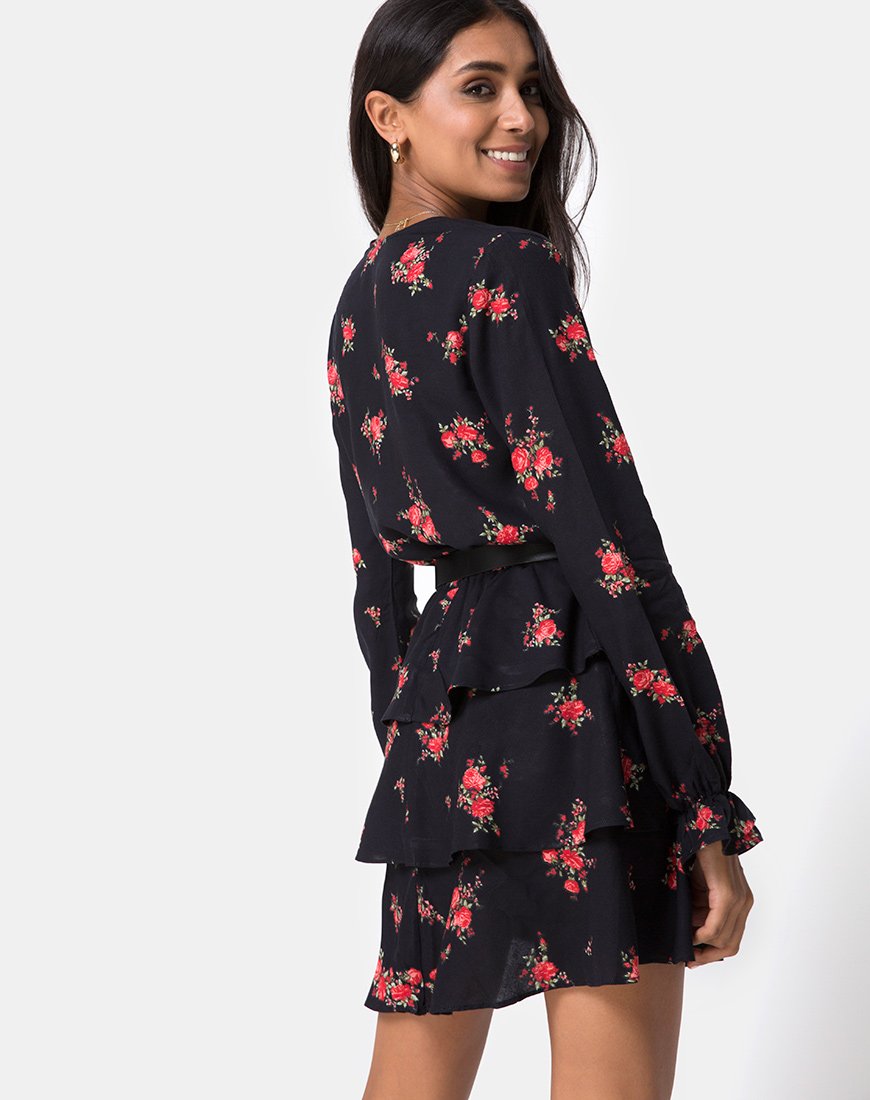 Abito Kepsibelle in Soi Rose nero e rosso