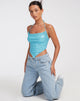 immagine di Ketida Crop Top in Drape Sequin Blu
