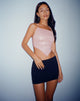 immagine di Ketida Crop Top in Drape Sequin Metallic Pink
