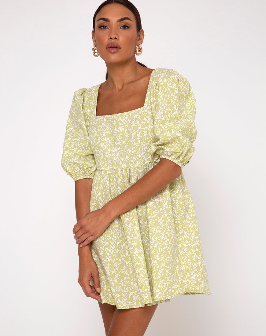 Vestito Kezie Skater in schiuma di menta botanica