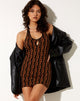 Immagine di Kezila Bodycon Dress in Wavy Flower Brown
