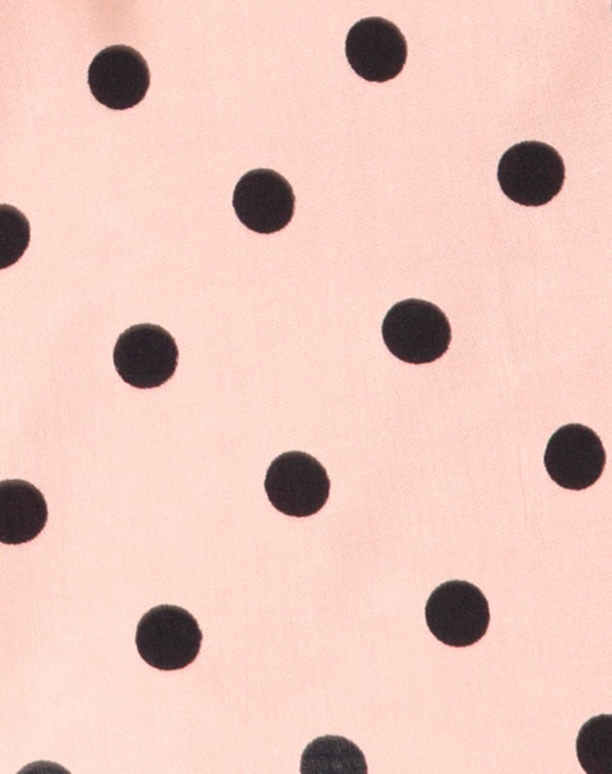 Immagine di Khabel - Gonna a ruota in nero nudo a pois