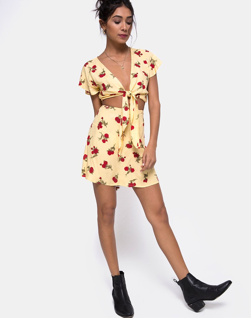 Immagine di Shae Crop Top in Falling Rose Yellow