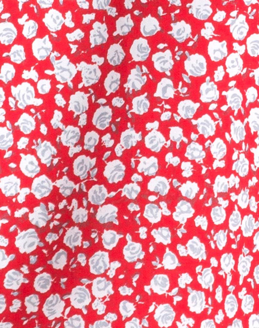 Immagine di Kheb Gonna a ruota in rosso rosa e argento