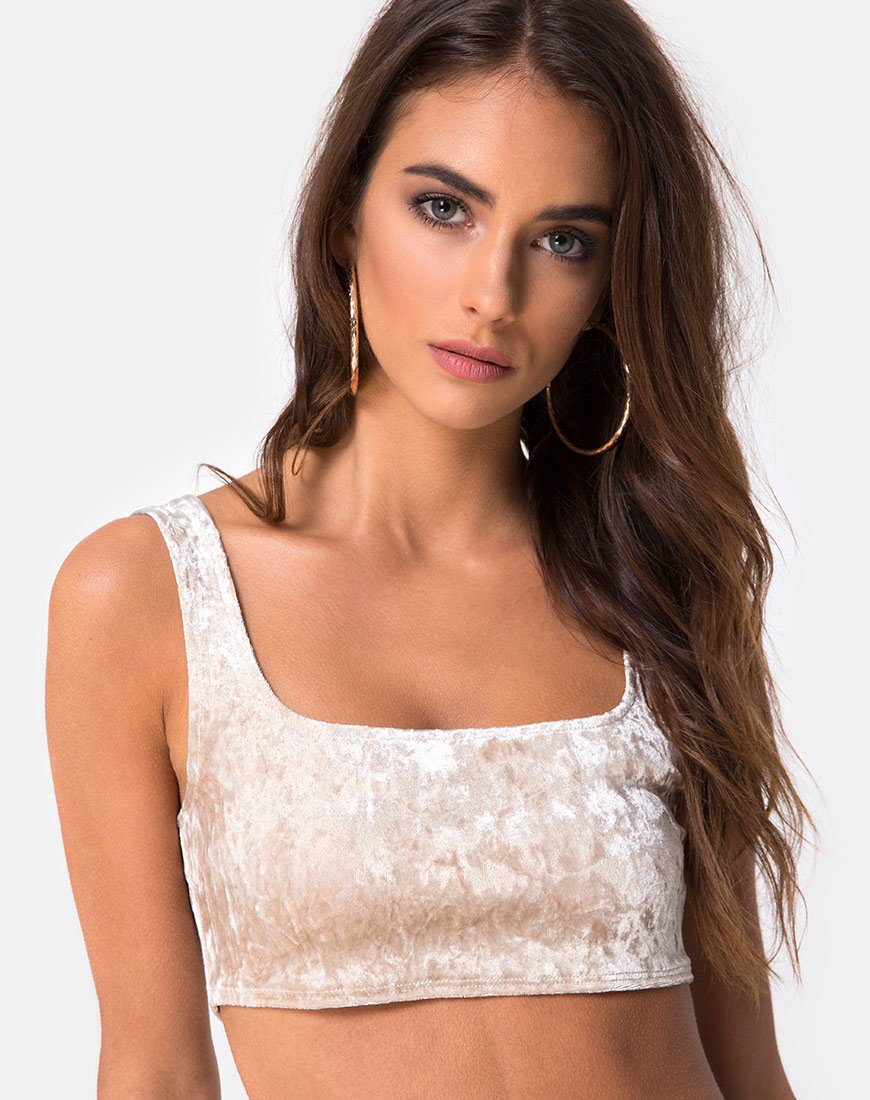 Top Kim in crema vellutata