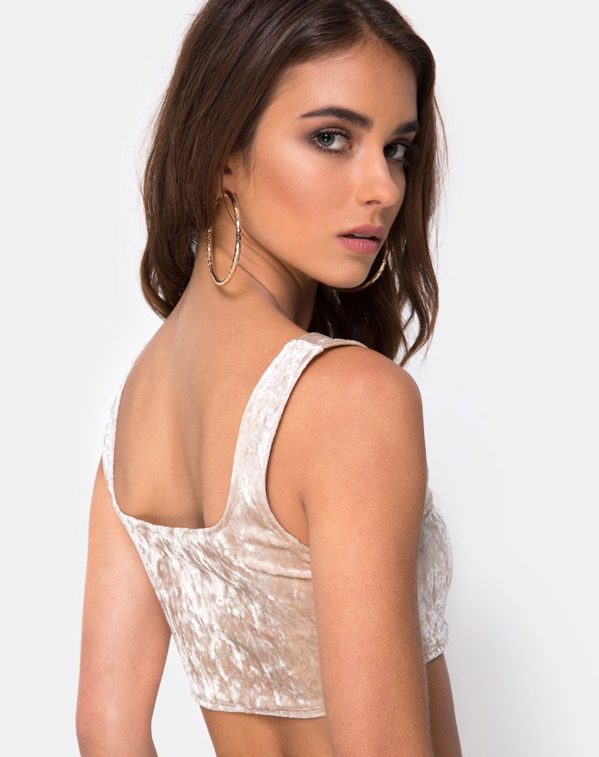 Top Kim in crema vellutata