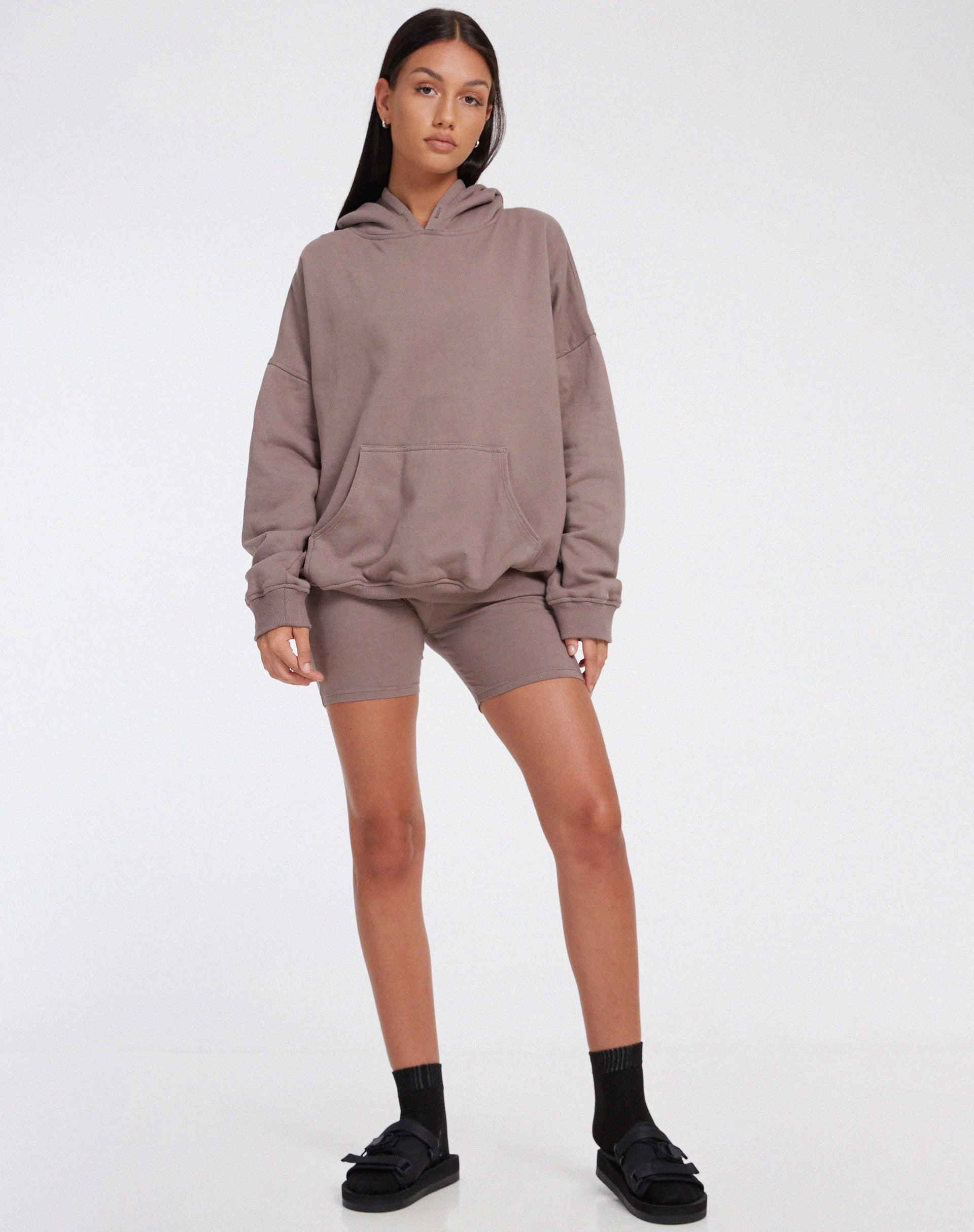 immagine della felpa con cappuccio oversize in pile Antler