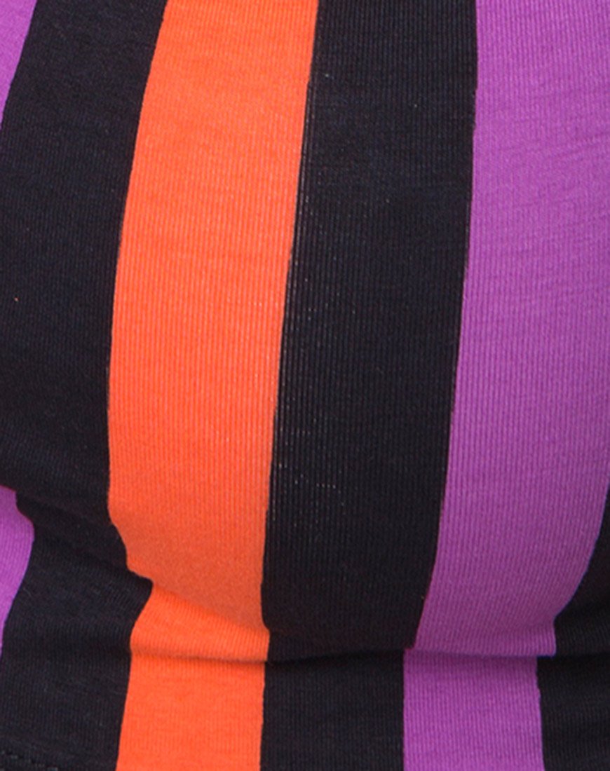 Immagine di Kini Crop Top a righe viola e arancione