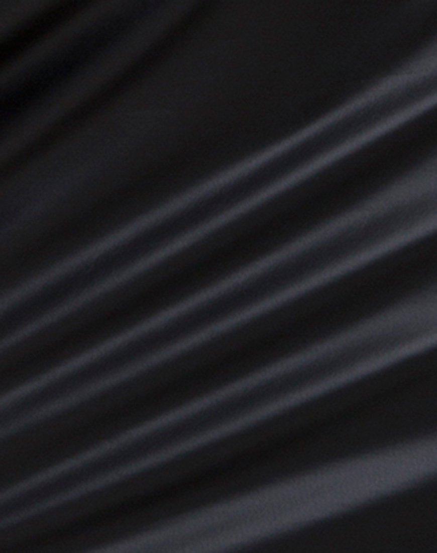 Immagine di Kimmy Gonna Bodycon in Pu Nero Opaco