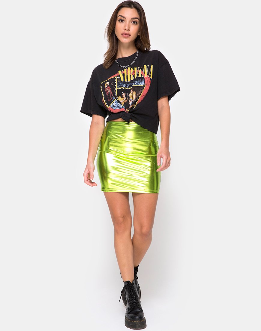 Immagine della gonna Kimmy in verde metallizzato