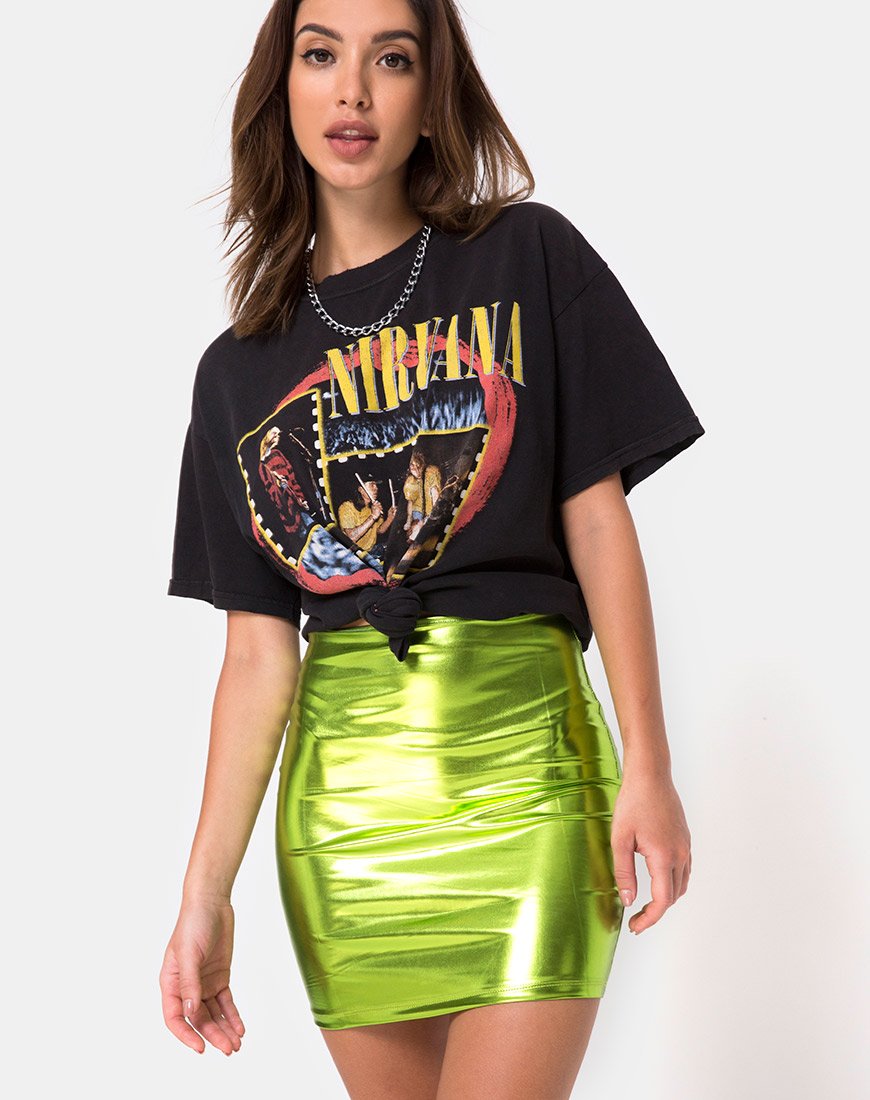 Gonna Kimmy in verde metallizzato
