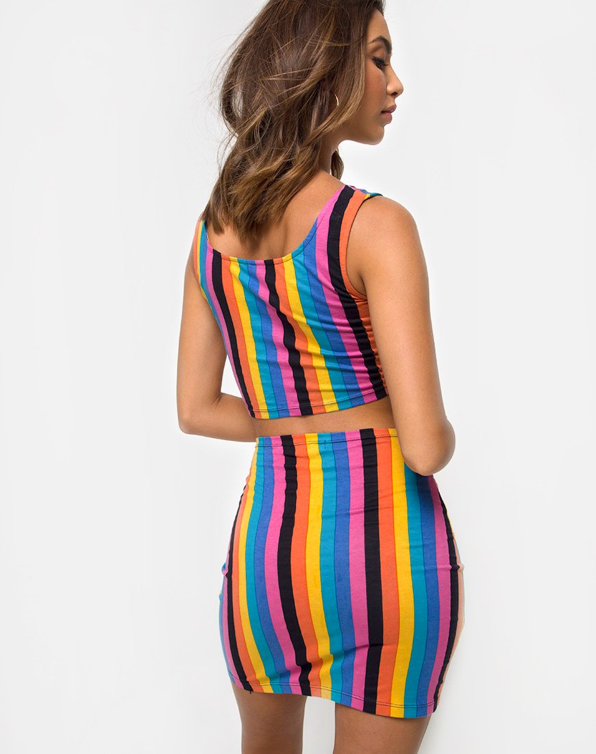 Immagine di Kimmy Gonna Bodycon in Nuova Riga Mista Verticale
