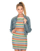 Immagine di Kimmy Gonna Bodycon in maglia arcobaleno